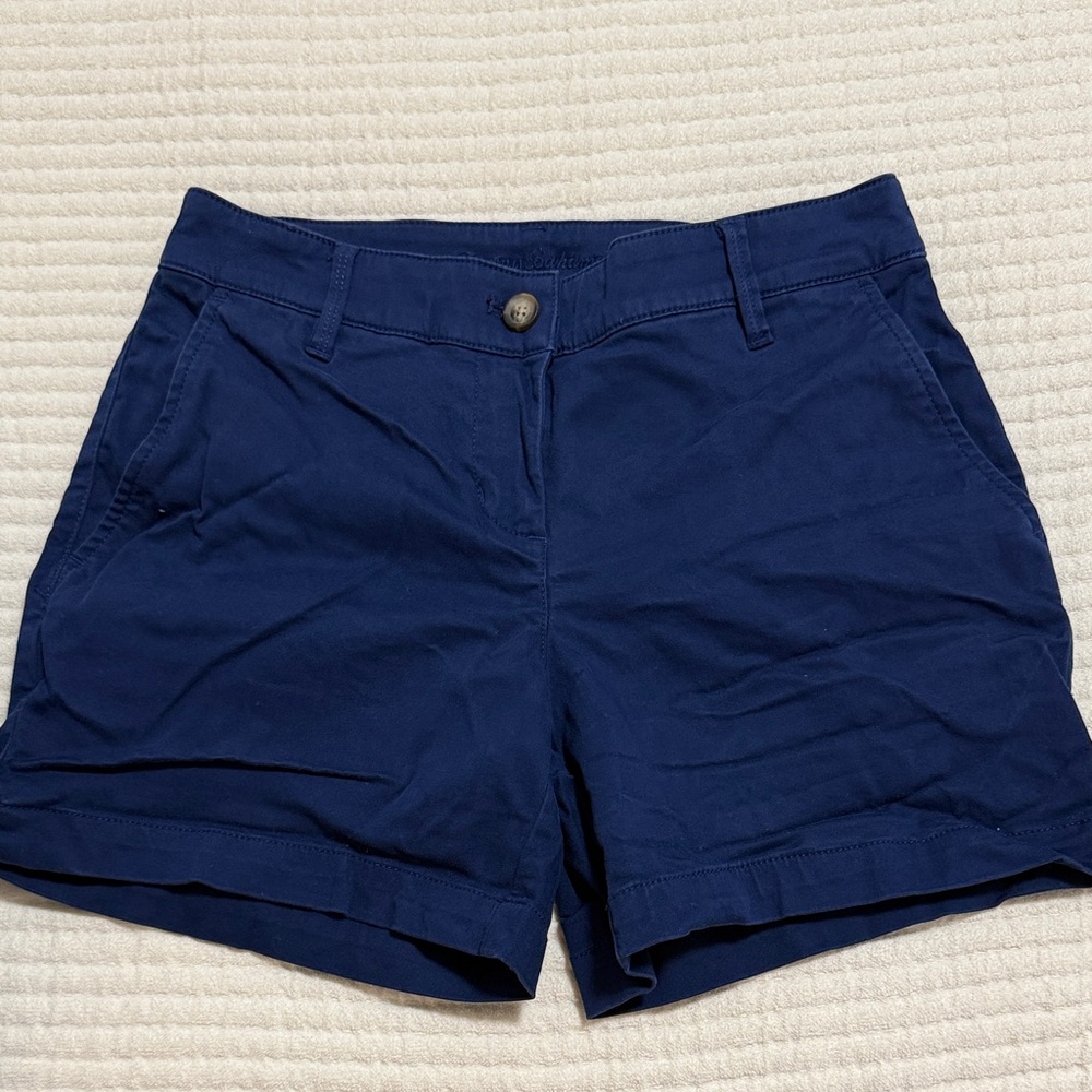 Blue Cargo Shorts with Stretch Cotton and Belt Loops